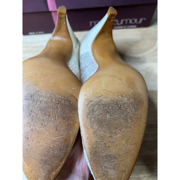 NEW Stuart Weitzman for Mr Seymour Bridal Heels White Lace Size 6.5 JL - Picture 9 of 12